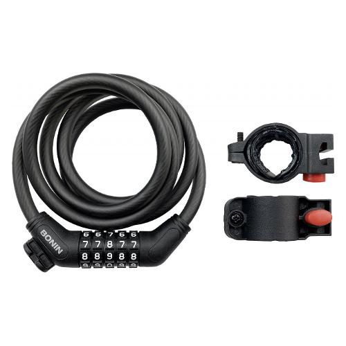 Bonin Lucchetto bici spirale con combinazione 5 dischi Nero ILL331 (150x1 cm)
