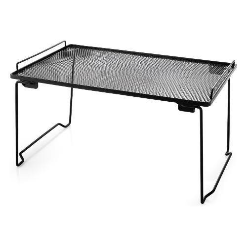 H&H Porta oggetti (37x24x20cm) ripiano rete gambe pieghevoli LOFT Nero 9747530