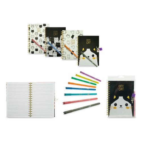 Teorema Diario segreti MISS SIGNORINA Cats Black&White con penna Assortito 52540