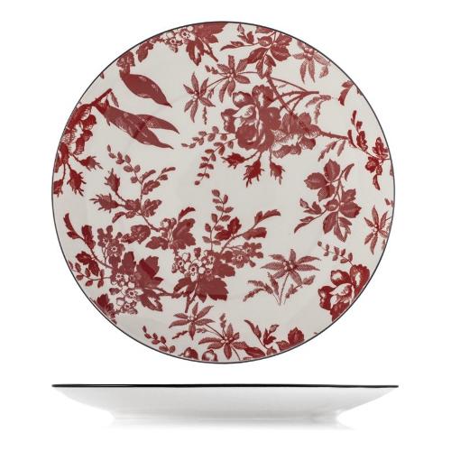 H&H Piatto piano Porcellana (27cm) ELIZABETH Bianco e Rosso 9785801