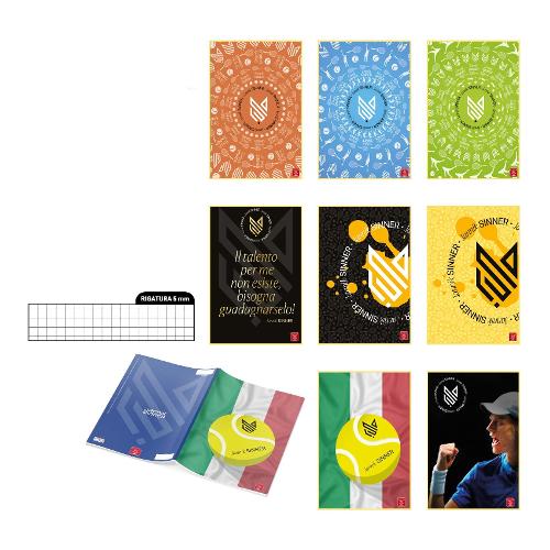 Pigna Quaderno quadretti 5 mm A4 JANNIK SINNER 0234715M
