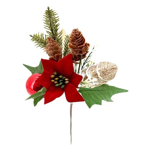 Dhg D.O.O. Pick Poinsettia (23cm) Rosso Verde 23987