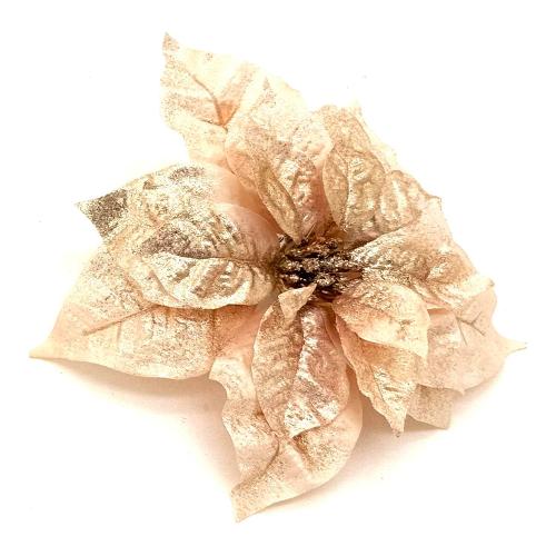 Dhg D.O.O. Pick 27cm.Poinsetia Clip Crema Oro 25125