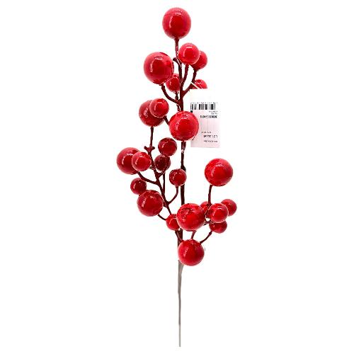 Dhg D.O.O. Stelo natalizio 50cm.Bacche Rosso 24878