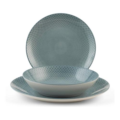 H&H Servizio piatti Porcellana 18 pz AURORA Azzurro 9242517