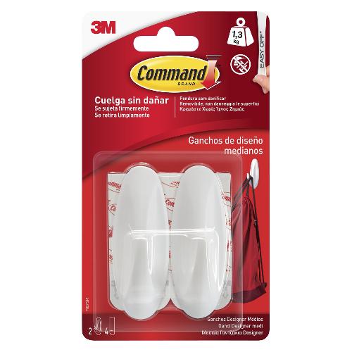Command Set ganci adesivi portata max 1,3 Kg 3M 17081 Bianco 7100149663 2 pz