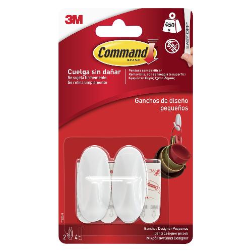 Command Set ganci adesivi portata max 450 gr 3M 17082 Bianco 7100148494 2 pz