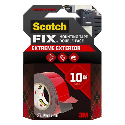 Scotch Nastro biadesivo Fix Extreme Exterior PT1100-1915-MR 1,9cm x 1,5m 3M Nero 7100272682