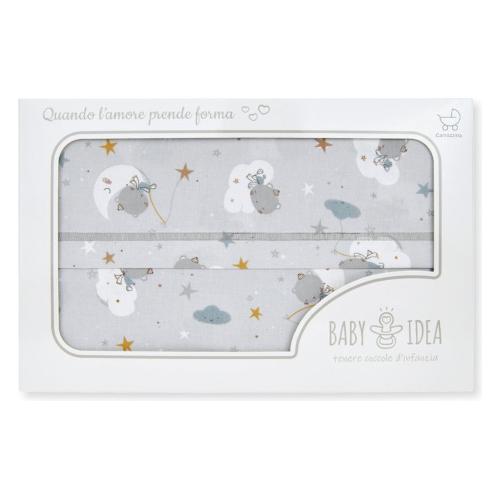 Baby Idea Set lenzuola culla 3 pz Fantasia grigio LCFG