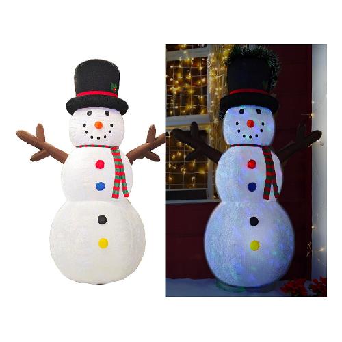 General Trade Pupazzo Neve gonfiabile luminoso led (231x127x366cm) Bianco multicolore 427207