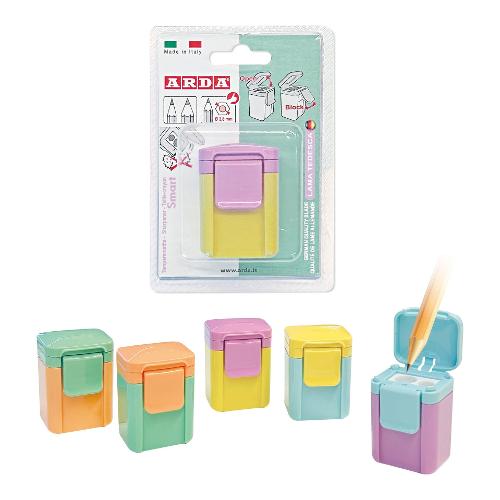 Arda Temperamatite doppio foro con serbatoio Smart Pastel Bicolor assortito TE804P