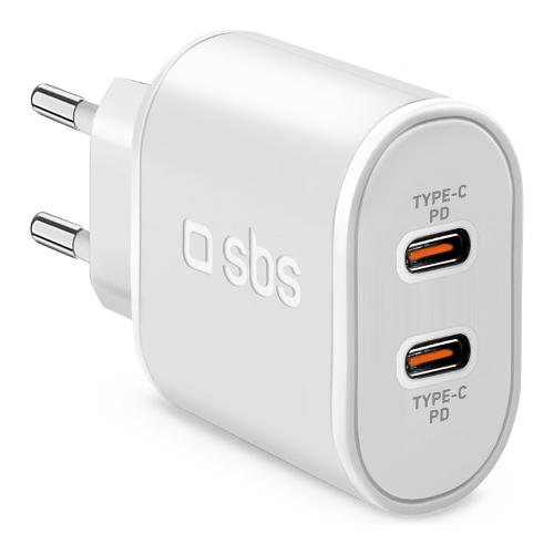 Sbs Caricabatterie USB Type-C WALL CHARGER 20W Dual Port White TETRPD20CCW