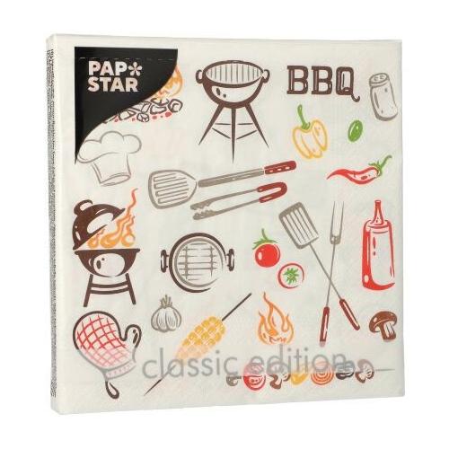 Pap Star Set tovaglioli monouso 20pz 3 Veli Time for BBQ CLASSIC 89719