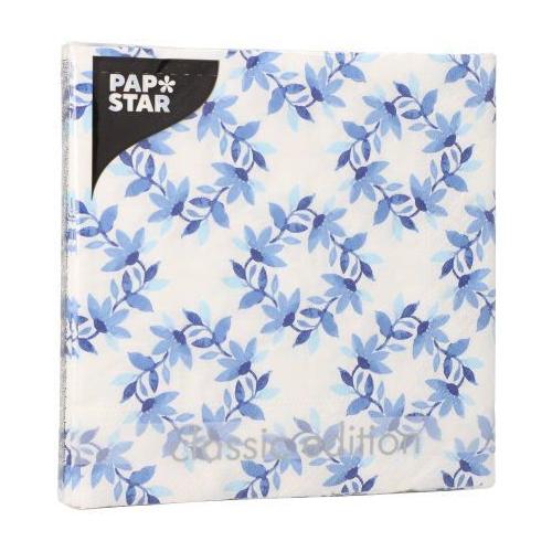 Pap Star Set tovaglioli monouso 20pz 3 Veli Blue Wreaths CLASSIC 37088