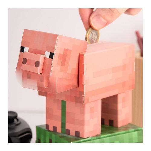 Paladone Salvadanaio Cartone (16cm) Pig Build Your Own Carta MINECRAFT PP14535MCF