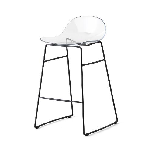 Calligaris ACADEMY Sgabello Nero opaco e Trasparente