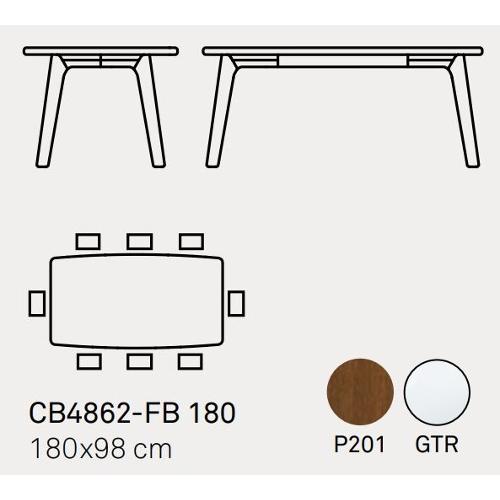 Calligaris POD Tavolo Fisso Noce e Trasparente (180x98cm)