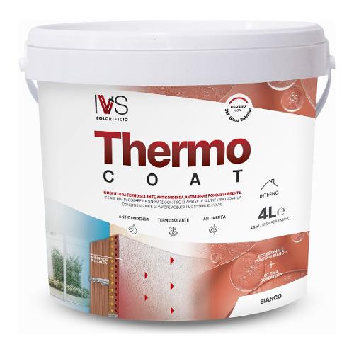 Ivs Idropittura per muro THERMOCOAT Antimuffa termoisolante Bianco opaco 4 lt FI5344K00511FS