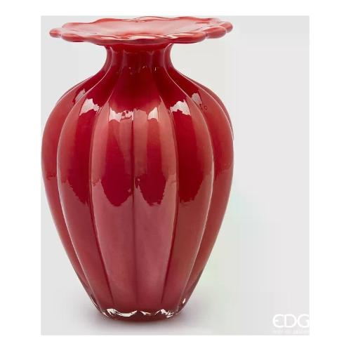 Edg Vaso Vetro (21x31,5cm) bombato BLOSSOM Rosso 1100451 A400