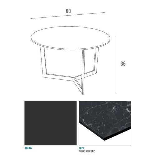 La Primavera CLIO Tavolino Moka e Nero (60cm)