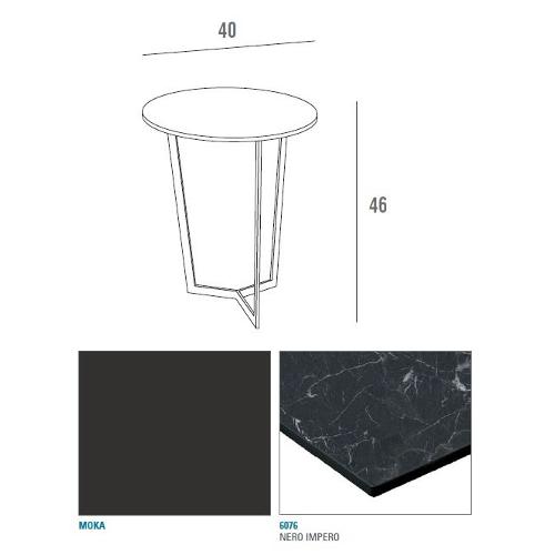 La Primavera CLIO Tavolino Moka e Nero (40cm)