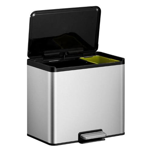 Eko Pattumiera differenziata (29Lt) Essential 2 contenitori 20+9 EKO Silver opaco