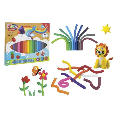 Globo Pasta modellabile Plastidò Solid 18 sticks 42 gr colori assortiti KIDEA MORBIDOUGH 41278