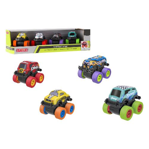Globo Set auto modelli Fuoristrada Metal Gear con retrocarica 4 pz SPIDKO Assortito 42737