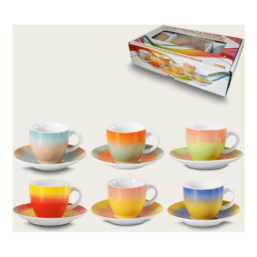 Ar.Ca. Set tazzine caffè con piatto (90ml) TAVOLA A COLORI Assortito 956025