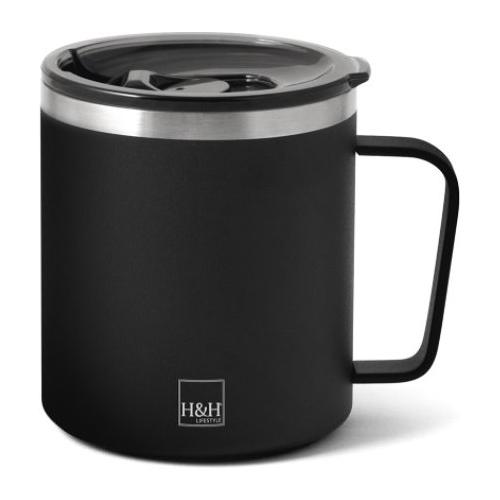 H&H Tazza termica Mug inox (400ml) Nero 8624440