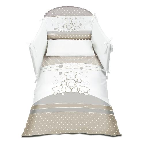 Italbaby Piumone lettino set 4 pz ORSETTI Tortora 120 003