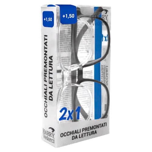 T Tex Occhiali da lettura +1,5 2 pz HARRY VEDERCI Nero e Trasparente 64670