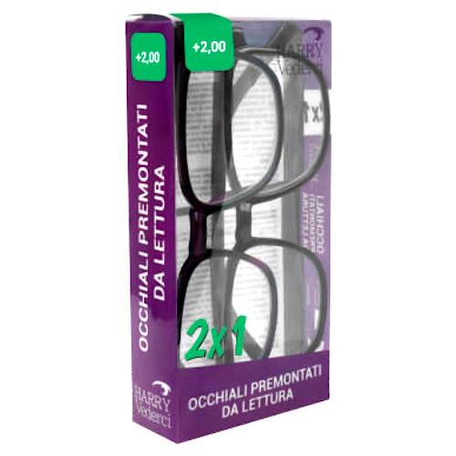 T Tex Occhiali da lettura +2 HARRY VEDERCI Conf. 2 pz Nero e Viola 64625