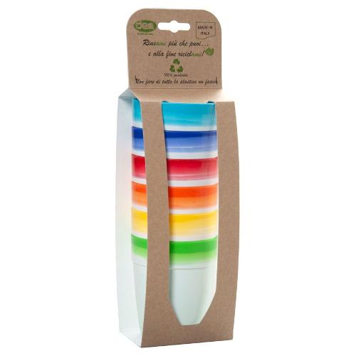 Dem Set bicchieri Acqua 6 pz Plastica (330ml) ECO Colori assortiti 98135
