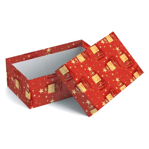 Marpimar Scatola natalizia CHRISTMAS GIFT Rosso e Oro (28x20x10 cm) SCCNE38