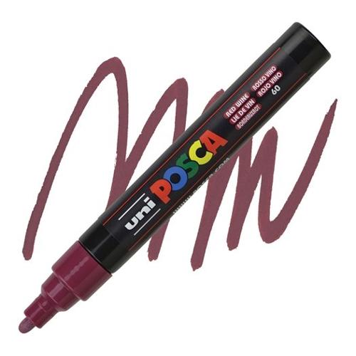Uniposca Pennarello marcatore tratto Medio Pc 5M Rosso vino 107485