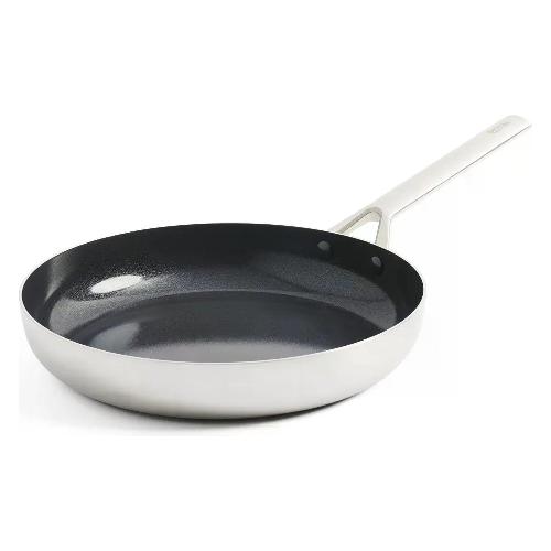 Royal Van Kempen Padella Acciaio inox con rivestimento interno antiaderente in ceramica (28cm) DIAMOND Cromo e Nero 003230 001