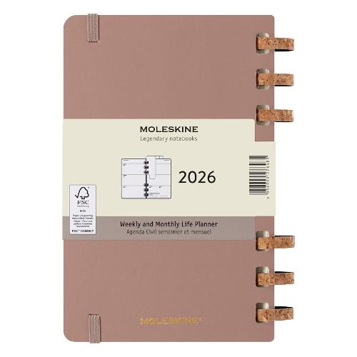 Moleskine Agenda settimanale 2026 12m Gen-Dic XL Spiral Life Planer Hard Mandorla (13x21 cm) 76485