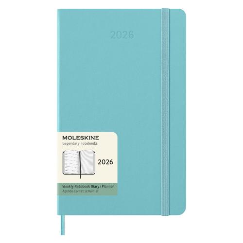 Moleskine Agenda settimanale 2026 12m Gen-Dic Large Hard Acquamarina (13x21 cm) 76409