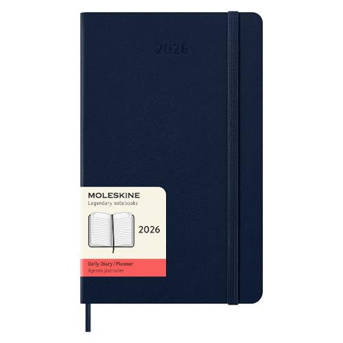Moleskine Agenda giornaliera 2026 12m Gen-Dic Large Hard Blu zaffiro (13x21 cm) 74535