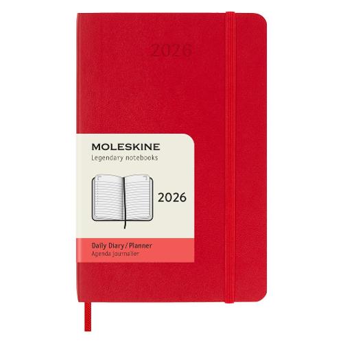 Moleskine Agenda giornaliera 2026 12m Gen-Dic Pocket Soft Rosso (9x14 cm) 74641