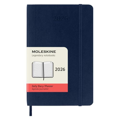 Moleskine Agenda giornaliera 2026 12m Gen-Dic Pocket Soft Blu zaffiro (9x14 cm) 74627