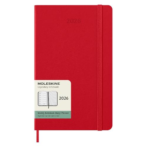 Moleskine Agenda settimanale 2026 12m Gen-Dic Large Hard Rosso (13x21 cm) 74696
