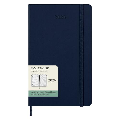Moleskine Agenda settimanale 2026 12m Gen-Dic Large Hard Blu zaffiro (13x21 cm) 74672