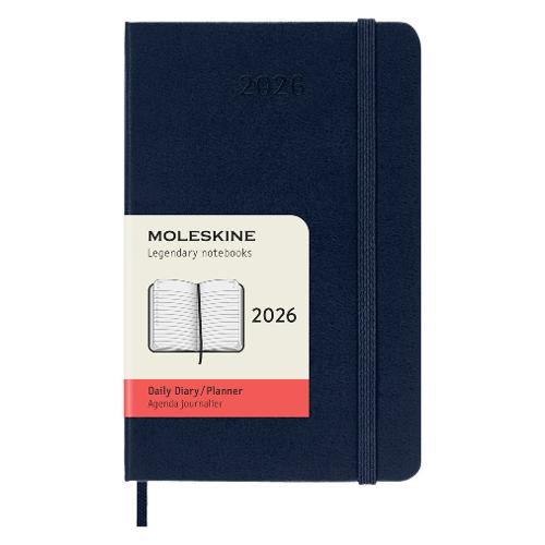Moleskine Agenda giornaliera 2026 12m Gen-Dic Pocket Hard Blu zaffiro (9x14 cm) 74597