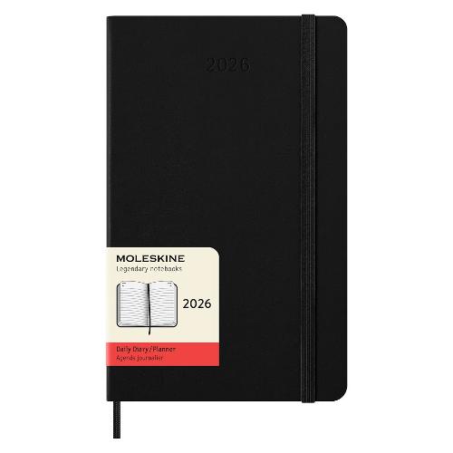 Moleskine Agenda giornaliera 2026 12m Gen-Dic Large Hard Nero (13x21 cm) 74542