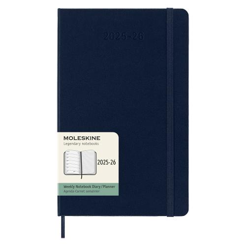 Moleskine Agenda settimanale 2025/26 18m Lug-Dic Large Hard Blu zaffiro (13x21 cm) 75389