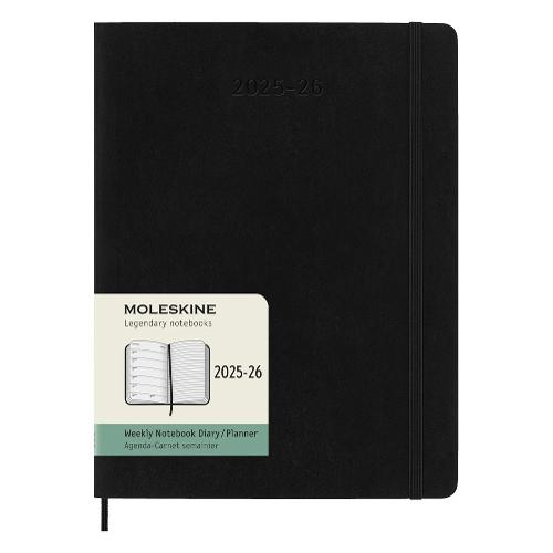 Moleskine Agenda settimanale 2025/26 18m Lug-Dic XL Soft Nero (19x26 cm) 75495