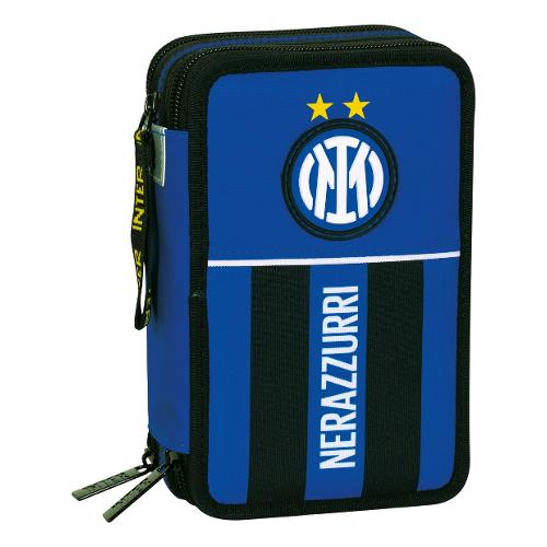 Seven Astuccio triplo scomparto accessoriato INTER Nero e Azzurro 30F302503 36 colori con penne e accessori