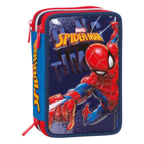Seven Astuccio triplo scomparto accessoriato MARVEL SPIDERMAN Light blue 302902501 36 colori con penne e accessori